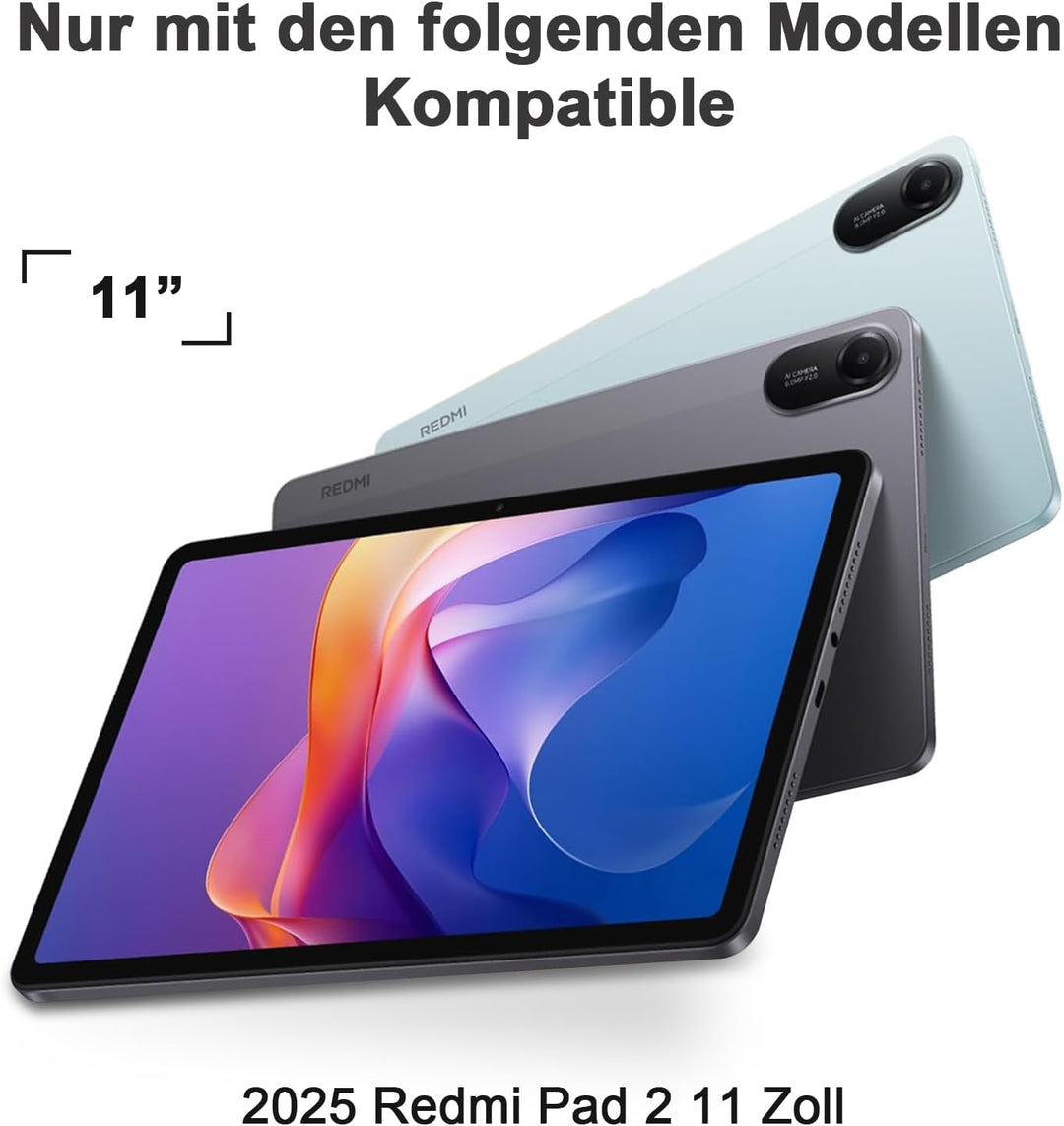 IVEOPPE Tastatur für Xiaomi Redmi Pad 2 & SE 11 Zoll, Deutsches QWERTZ Layout, Hülle mit Bluetooth A