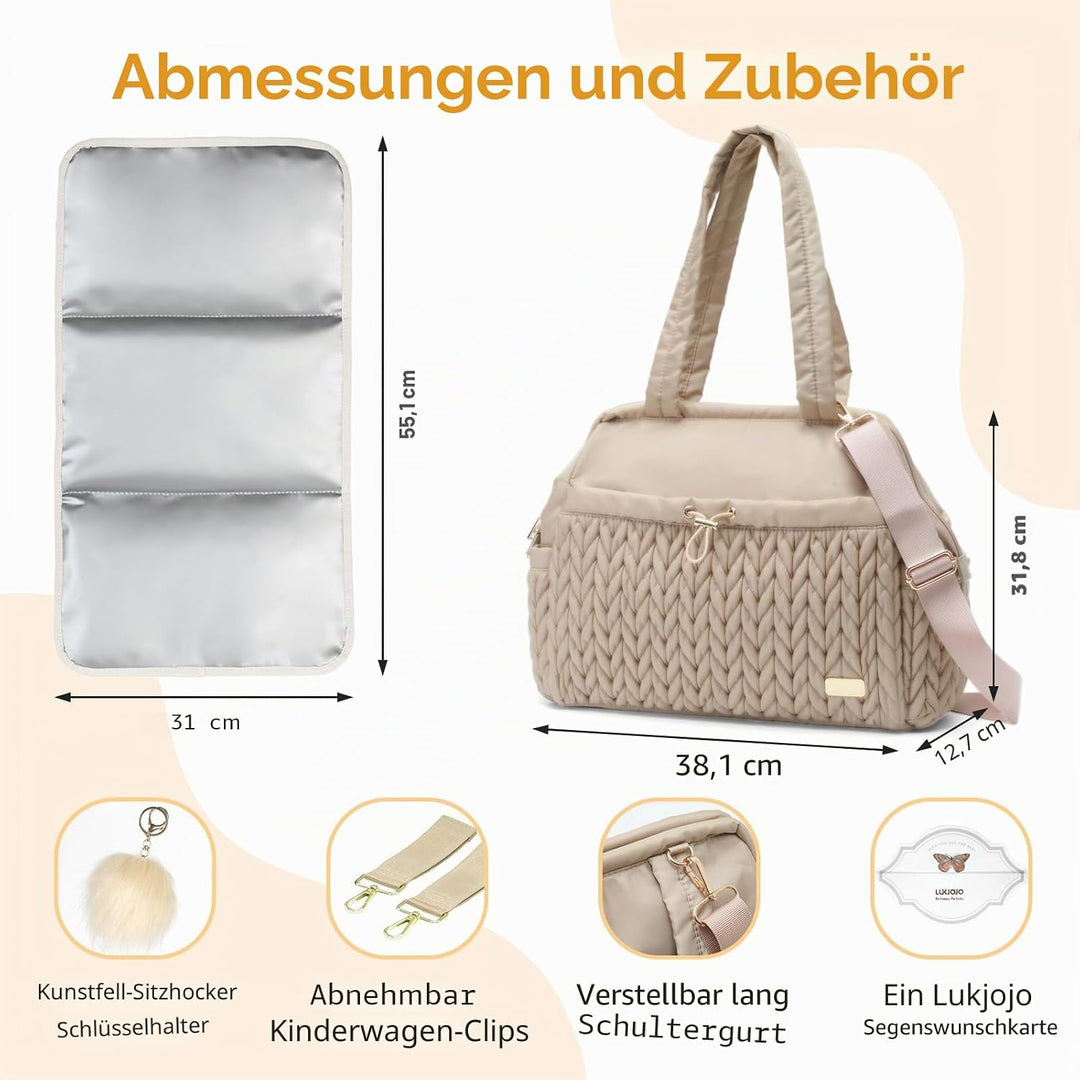 Wickeltasche, Baby-Reise-Organizer (Beige), Beige