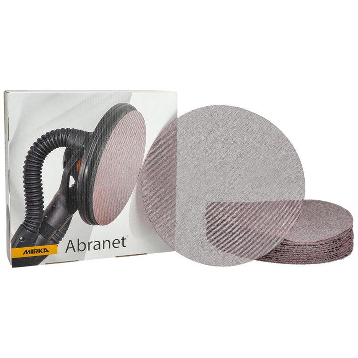 Mirka Abranet Netz-Schleifscheiben Ø 225 mm Klett / Korn P150 / 25 Stk / zum Schleifen von Holz, Spa