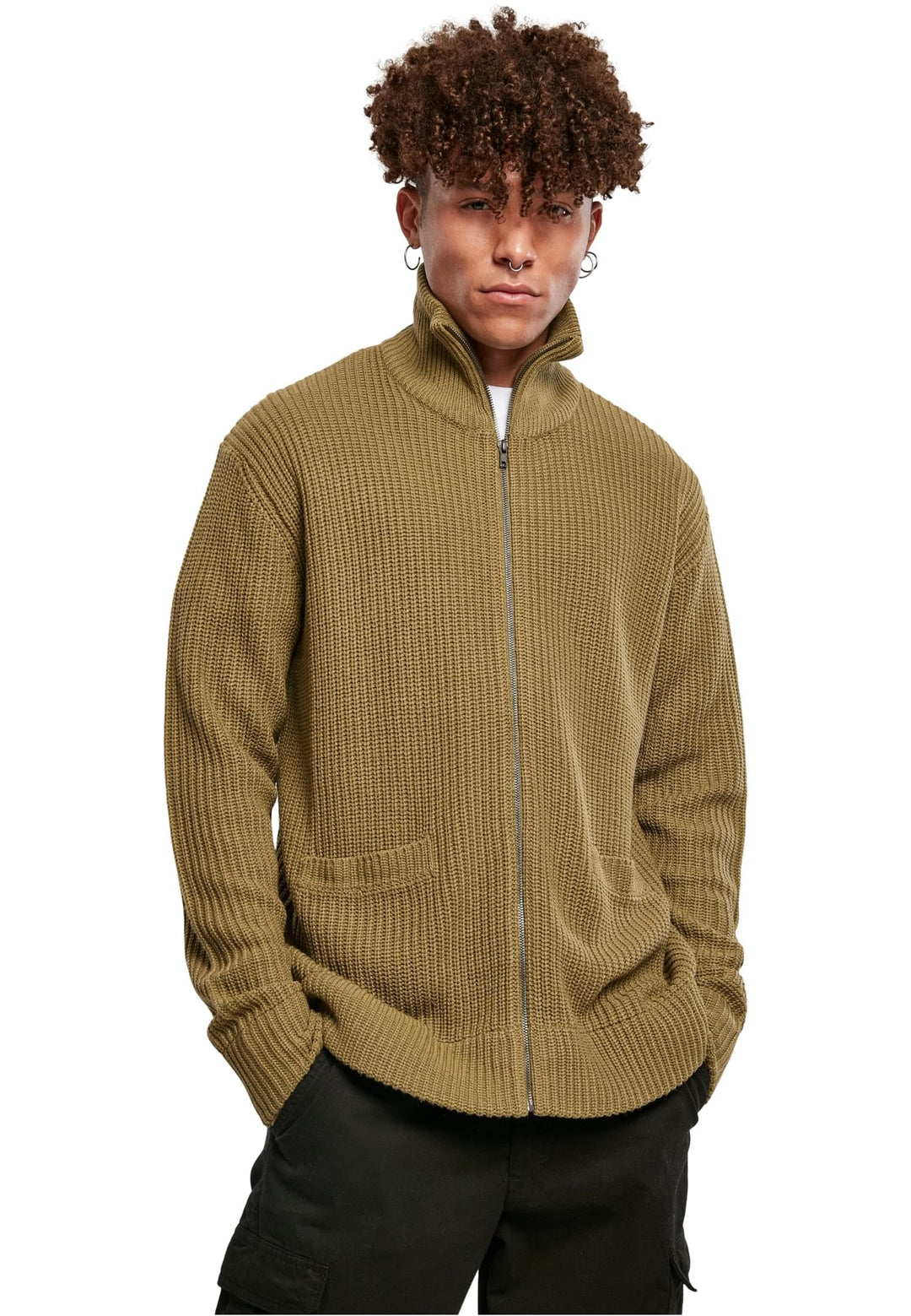 Urban Classics Herren Zip Cardigan L Tiniolive, L Tiniolive
