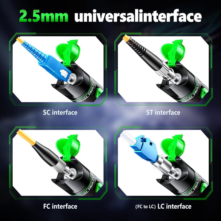 30KM Optischer Fehlerortungsgerät, Glasfaserkabeltester mit 2,5 mm FC Stecker auf LC Buchse Adapter,