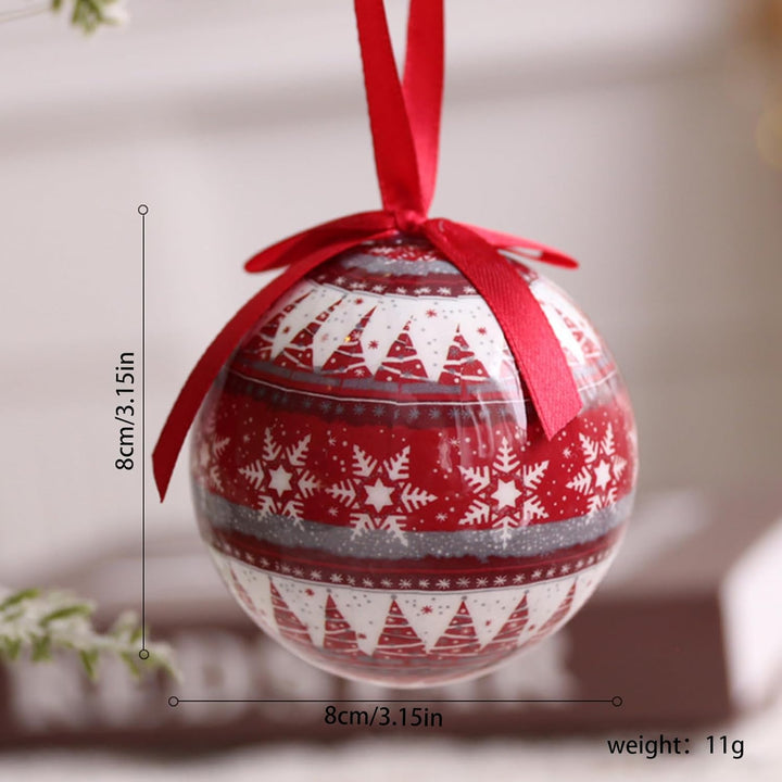 6er Set Christbaumkugel Nostalgie Christmas Tree Decoration Ball Weihnachtsdekorative Plastikkugeln