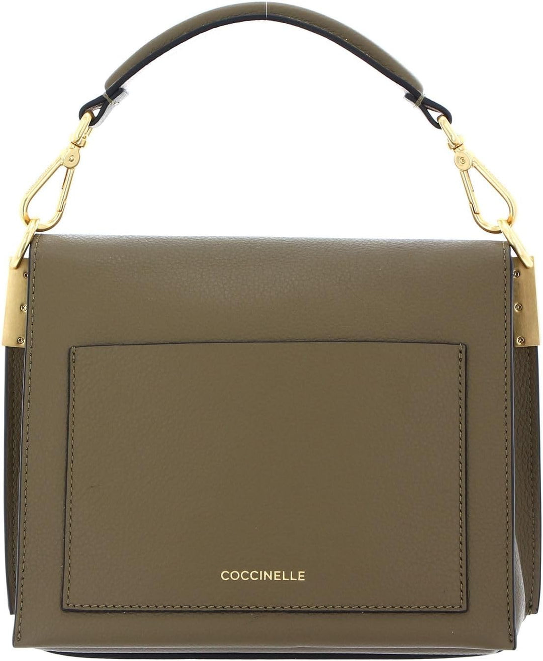 Coccinelle Louise Small Crossbody Moss Green/Lambskin White