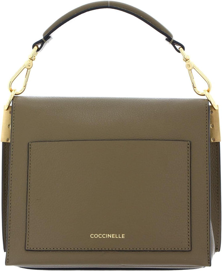 Coccinelle Louise Small Crossbody Moss Green/Lambskin White