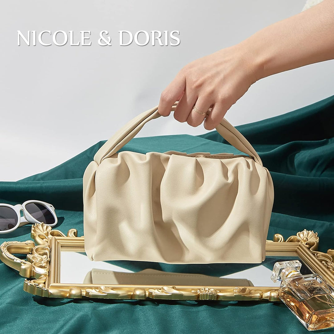 NICOLE &amp; DORIS Damen Clutch Handtaschen Klein Henkeltasche Top-Griff Tasche Elegant Abendtasche Weic