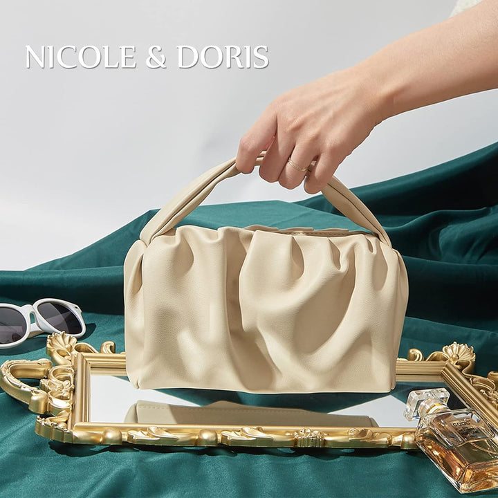 NICOLE &amp; DORIS Damen Clutch Handtaschen Klein Henkeltasche Top-Griff Tasche Elegant Abendtasche Weic
