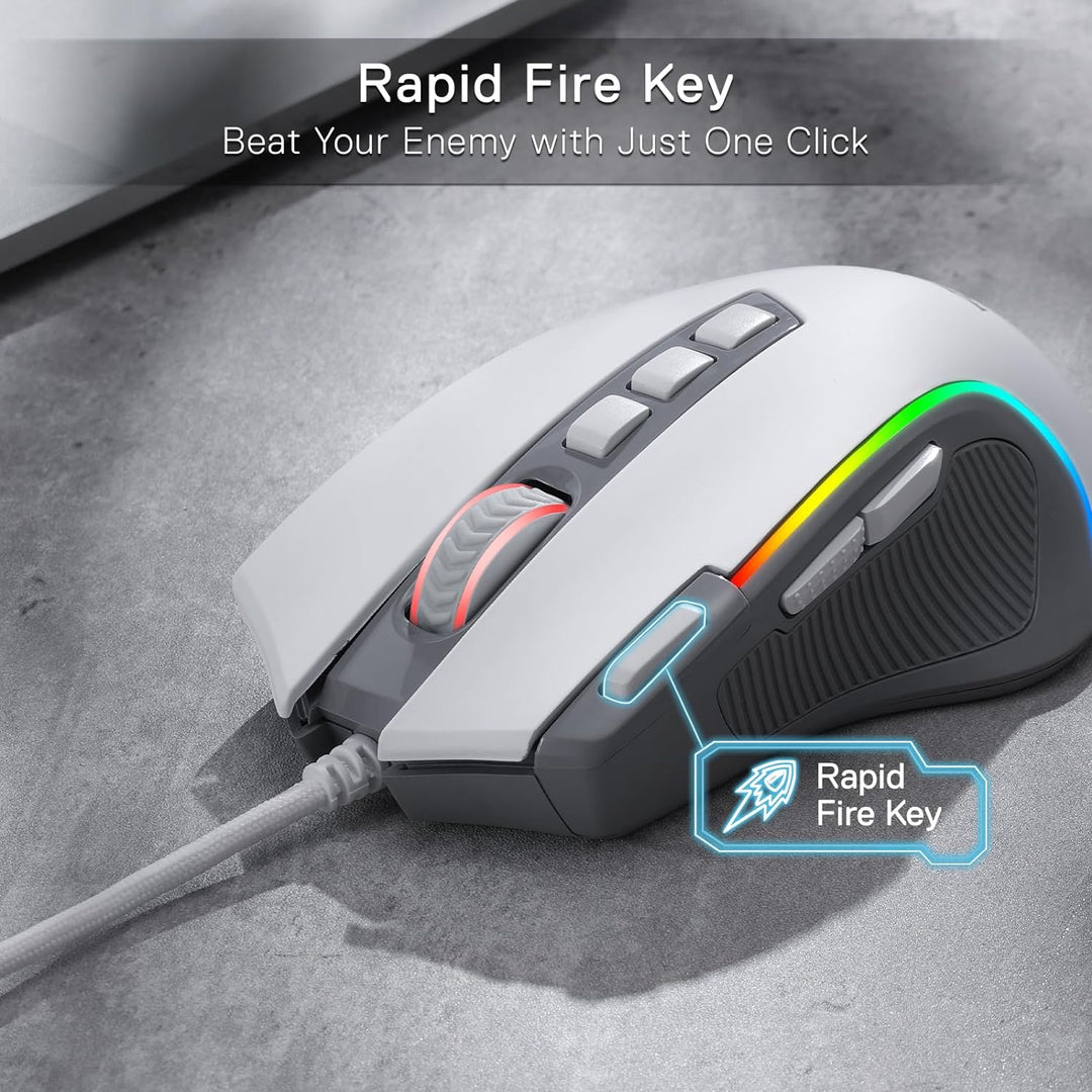 Redragon M612 RGB Gaming Maus, 8000 DPI kabelgebundene optische Gamer-Maus mit 11 programmierbaren T