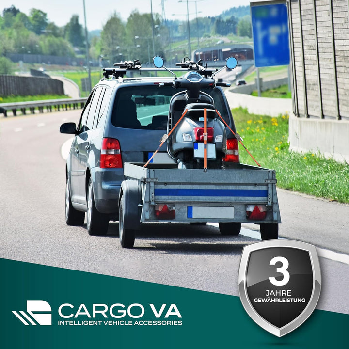 CargoVA® Robuste 800kg Spanngurte [4er Set] - TÜV/GS Zertifiziert &amp; DIN - Vielseitig Einsetzbar - 25