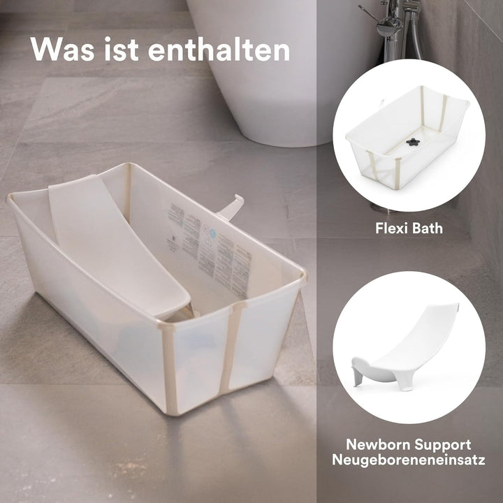 Stokke Flexi Bath (Sandy Beige) mit Newborn Support - Robust & einfach zu verstauen - Bequem für zuh