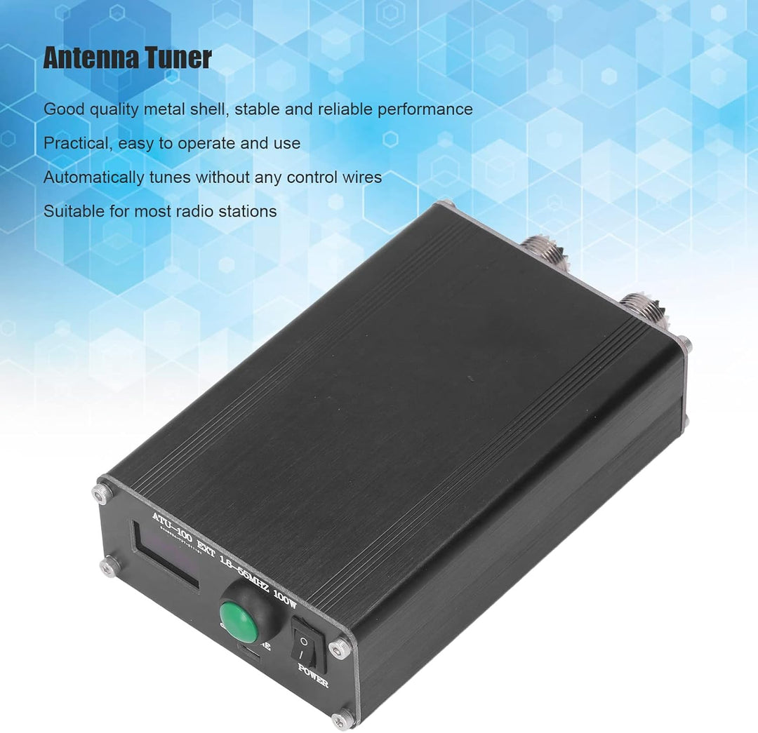 Antennentuner Mini automatisch 1,8 55 MHz 0,96 Zoll OLED-Display mit Aluminiumlegierungsgehäuse für