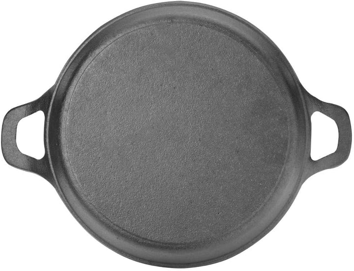 Olympia Runde Gusseisen-Ohrform, 760 ml/Grösse: 18 (Durchmesser) cm, glänzend schwarz, Induktionskom