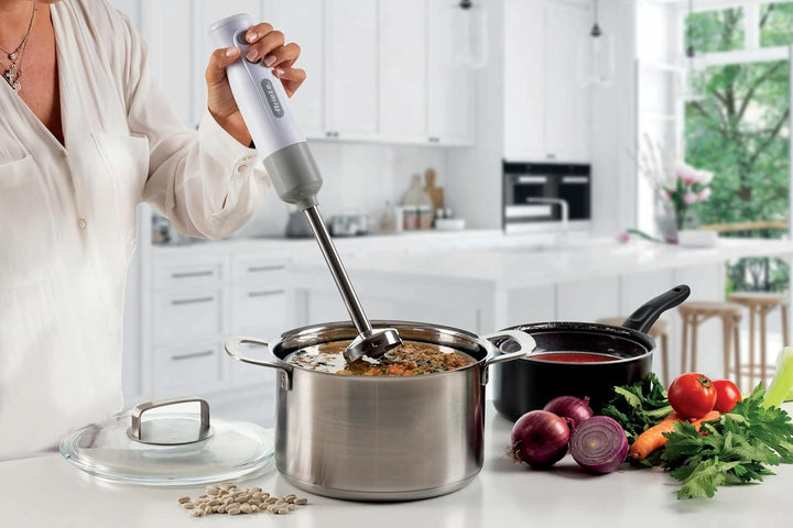 Ariete Breakfast 606 Stabmixer mit Zerkleinerer, Mini-Pürierstab mit 2 Geschwindigkeiten, Edelstahlk