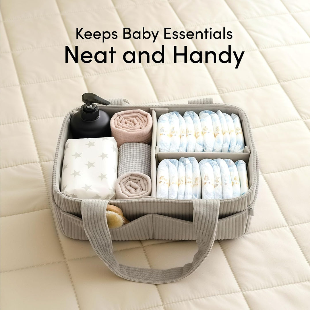 PUTSKA Baby Diaper Caddy Organizer for Changing Table – Stylish Nursery Storage Basket, Newborn Esse