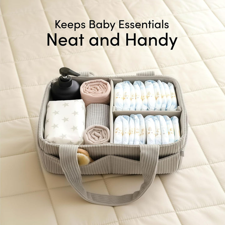 PUTSKA Baby Diaper Caddy Organizer for Changing Table – Stylish Nursery Storage Basket, Newborn Esse