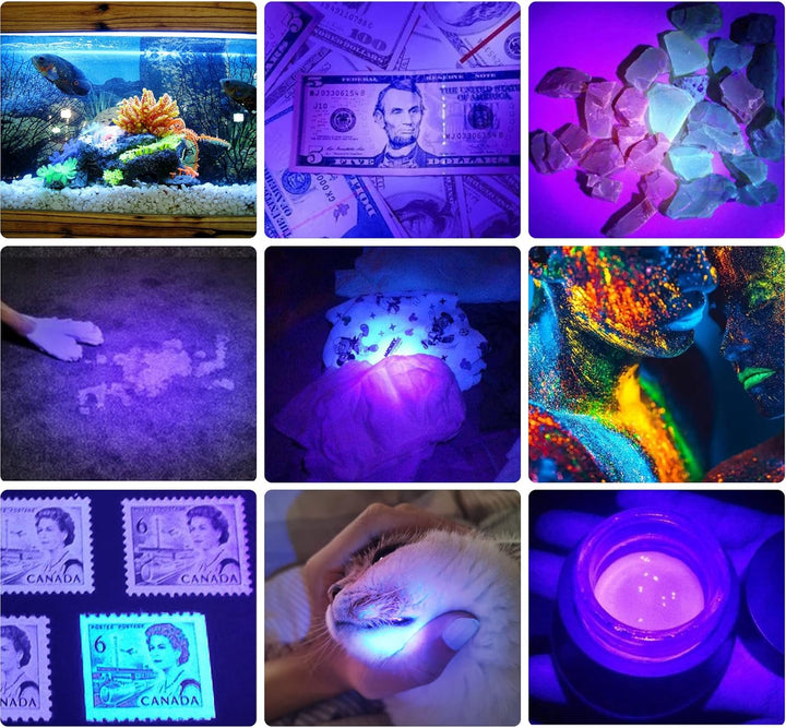 DARKBEAM UV Taschenlampe Schwarzlicht Aufladbar, Woodsche Lampe Schwarzlichttaschenlampen Ultraviole