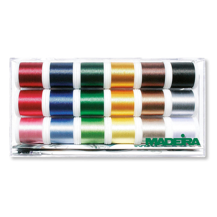 Madeira 8045 Stickbox Polyneon 18 Farben à 400 m A Einheitsgrösse, A Einheitsgröße