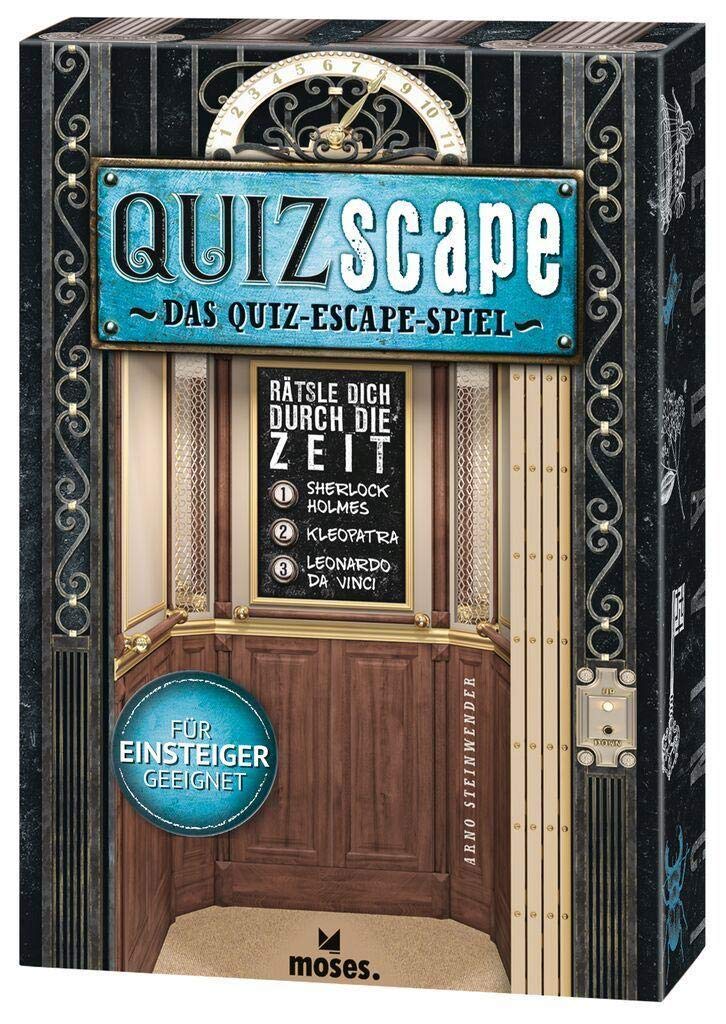 moses. QUIZscape – Das Quiz-Escape Spiel | Rätsle dich durch die Zeit l Das Escape-Game für Einsteig