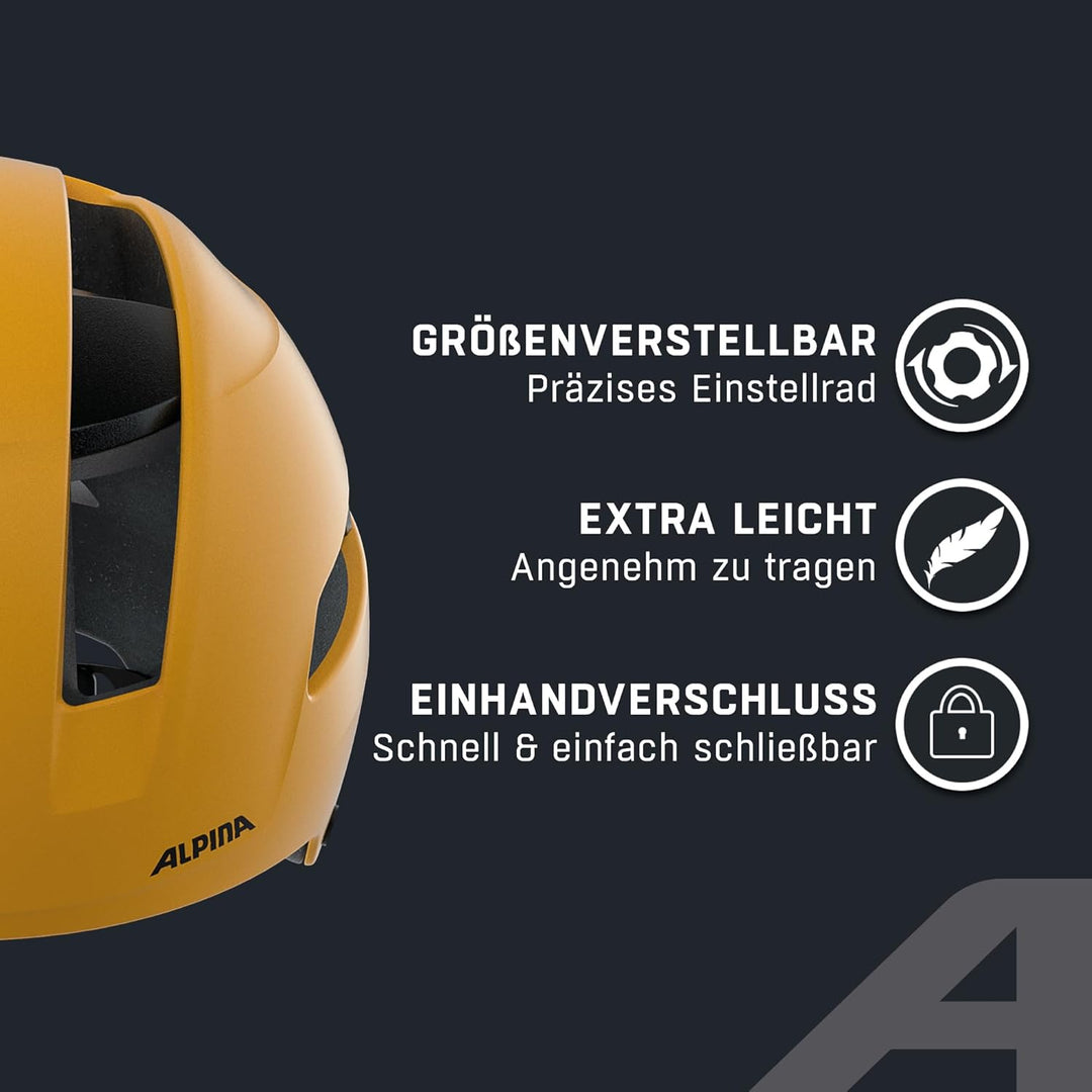 ALPINA SOHO - Extrem Robuster, Leichter & Individuell Anpassbarer Urban Fahrradhelm Für Erwachsene b