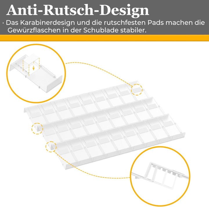 Famhap Gewürz Organizer Schublade, 36 Stück Patchworkable Gewürzregal Schublade, Küchen Organizer sc