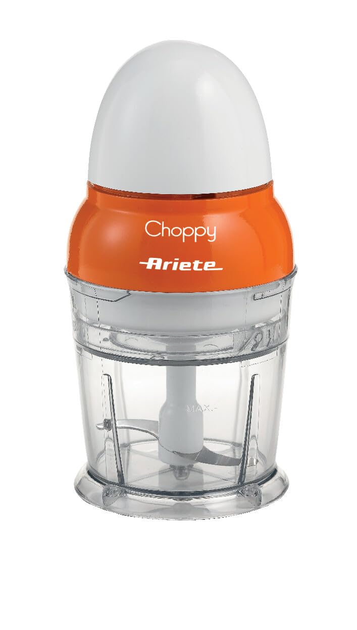 Ariete 1836 Choppy, Chopper, 160 W, Fassungsvermögen 250 ml, Edelstahlklingen, Pulsefunktion, Orange