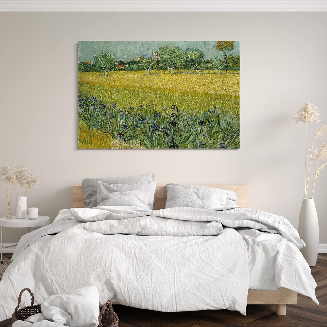 Printed Paintings Leinwand (80x60cm): Vincent Van Gogh - Feld mit Blumen in der Nähe von Arles 80x60