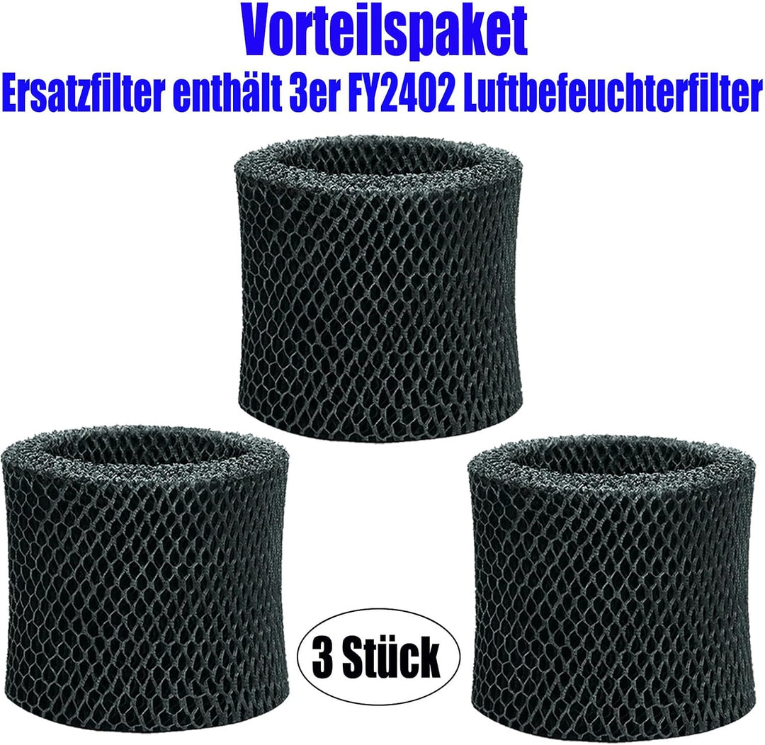 3er FY2402/30 Ersatzfilter für Philips Series 2000 Luftbefeuchter | Activated Carbon Upgrade Filter