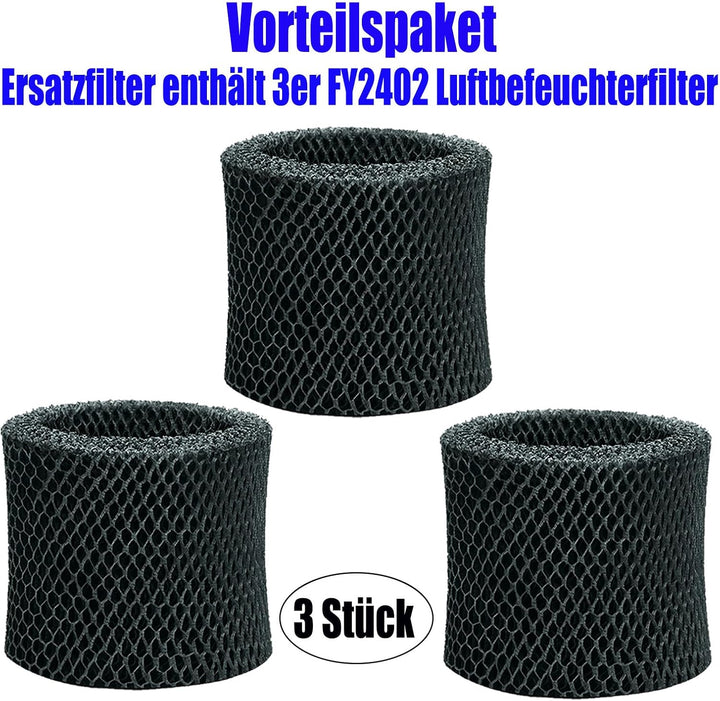 3er FY2402/30 Ersatzfilter für Philips Series 2000 Luftbefeuchter | Activated Carbon Upgrade Filter