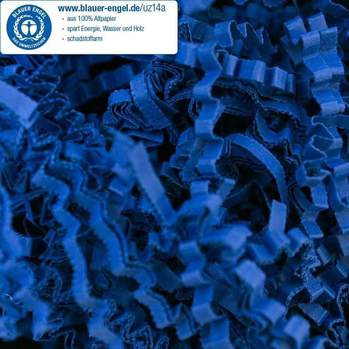 5 KG PresentFill® Füllmaterial Saphir Blau umweltfreundliches Polstermaterial aus 100% Recycling Pap
