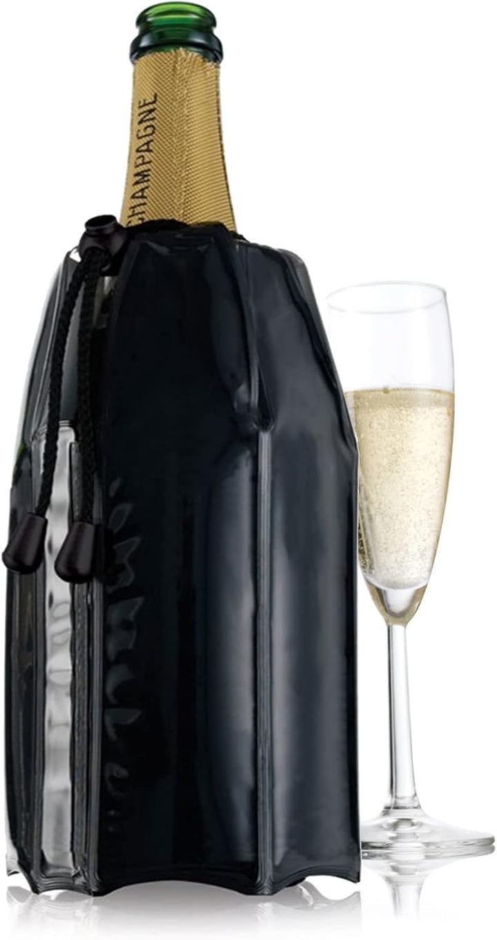 Vacu Vin Flexibler Champagnerkühler - Wiederverwendbar - Schwarz - Champagnerkühler Manschette für S