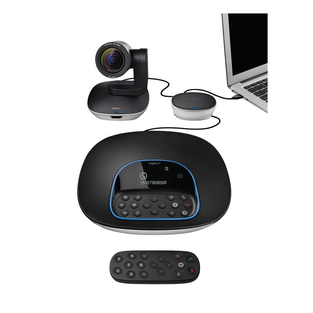 Logitech Business Business GROUP Videokonferenz-System, Bestehend aus Webcam, Freisprecheinrichtung