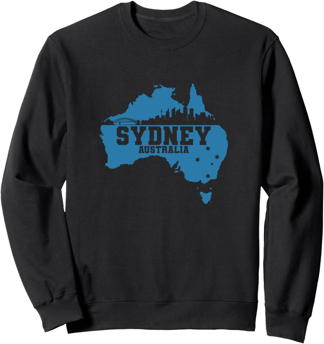 Australien Sydney Skyline und Karte Outline Sweatshirt