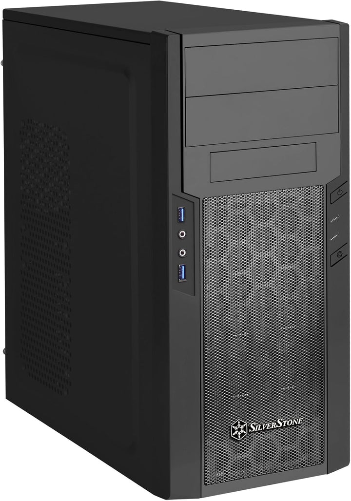 SilverStone SST-PS13B - Precision Midi Tower Gehäuse, Frontblende in Klavierlack-Optik, ATX, schwarz