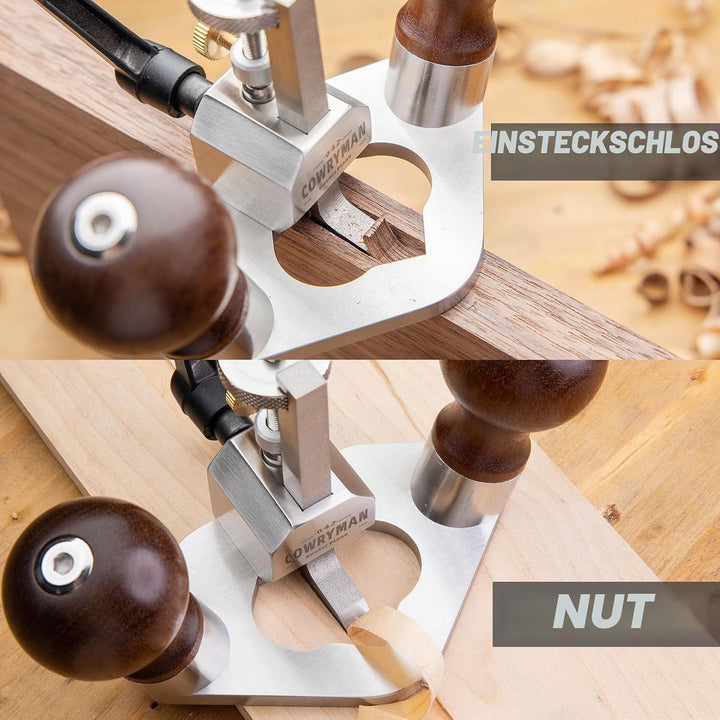 Cowryman 042 Oberfräsehobel Handheld Präzisions-Holzbearbeitungswerkzeug mit Tiefenanschlag für deta