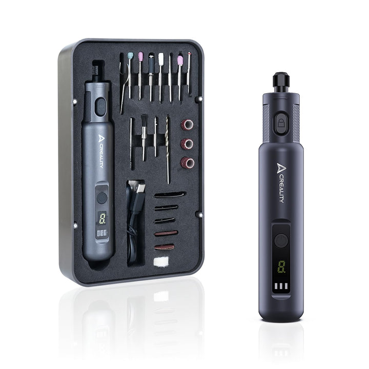 Creality Akku Rotationswerkzeug mit 24 Zubehör, 6 stufiges Mini Rotary Tool Set 10000-18000 U/min, 3