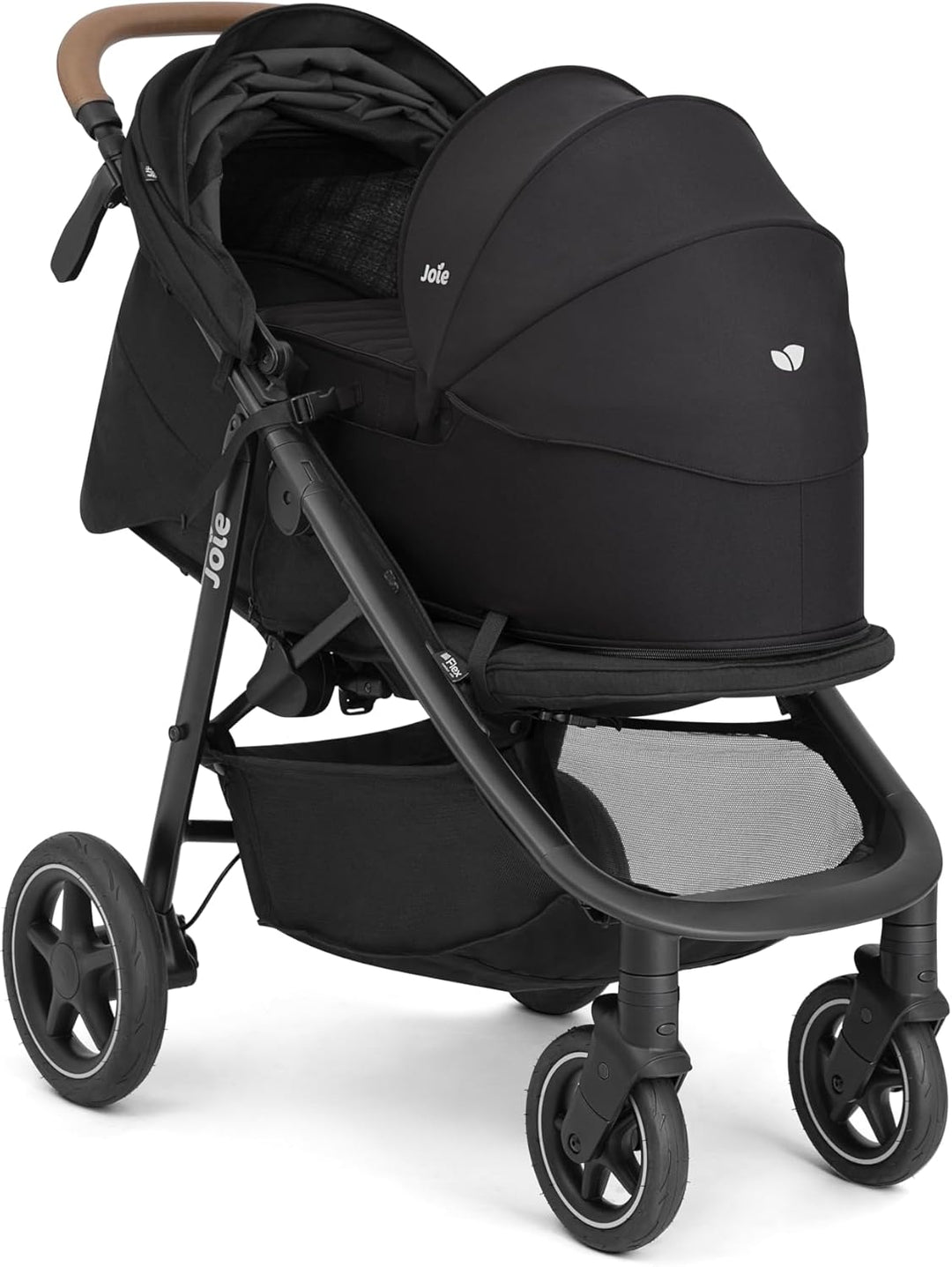 Joie Softtragetasche – Leichte Babytragetasche mit Flacher Liegeposition, Abnehmbarer Sonnenblende &