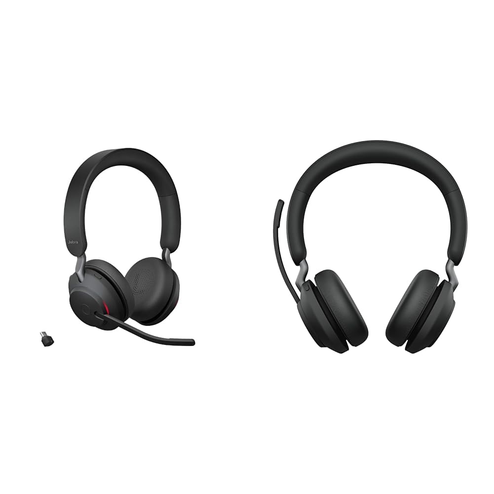 Jabra Evolve2 65 Wireless PC Headset – Noise Cancelling UC Certified Stereo Headphones & Evolve2 65