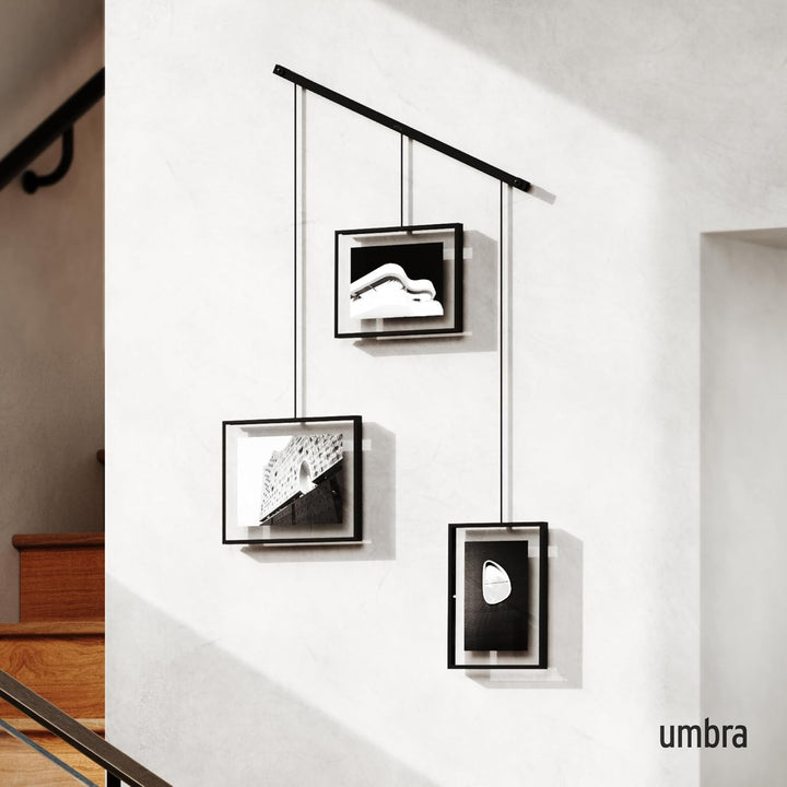 Umbra Exhibit Foto Collage Bilderrahmen – Flexibles Bilderrahmen-Set zur Horizontalen und Diagonalen