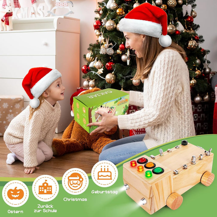 OAKJAR Montessori Schraubendreherbrett, Montessori Busy Board Spielzeug ab 1 2 3 Jahr, Montessori Ac