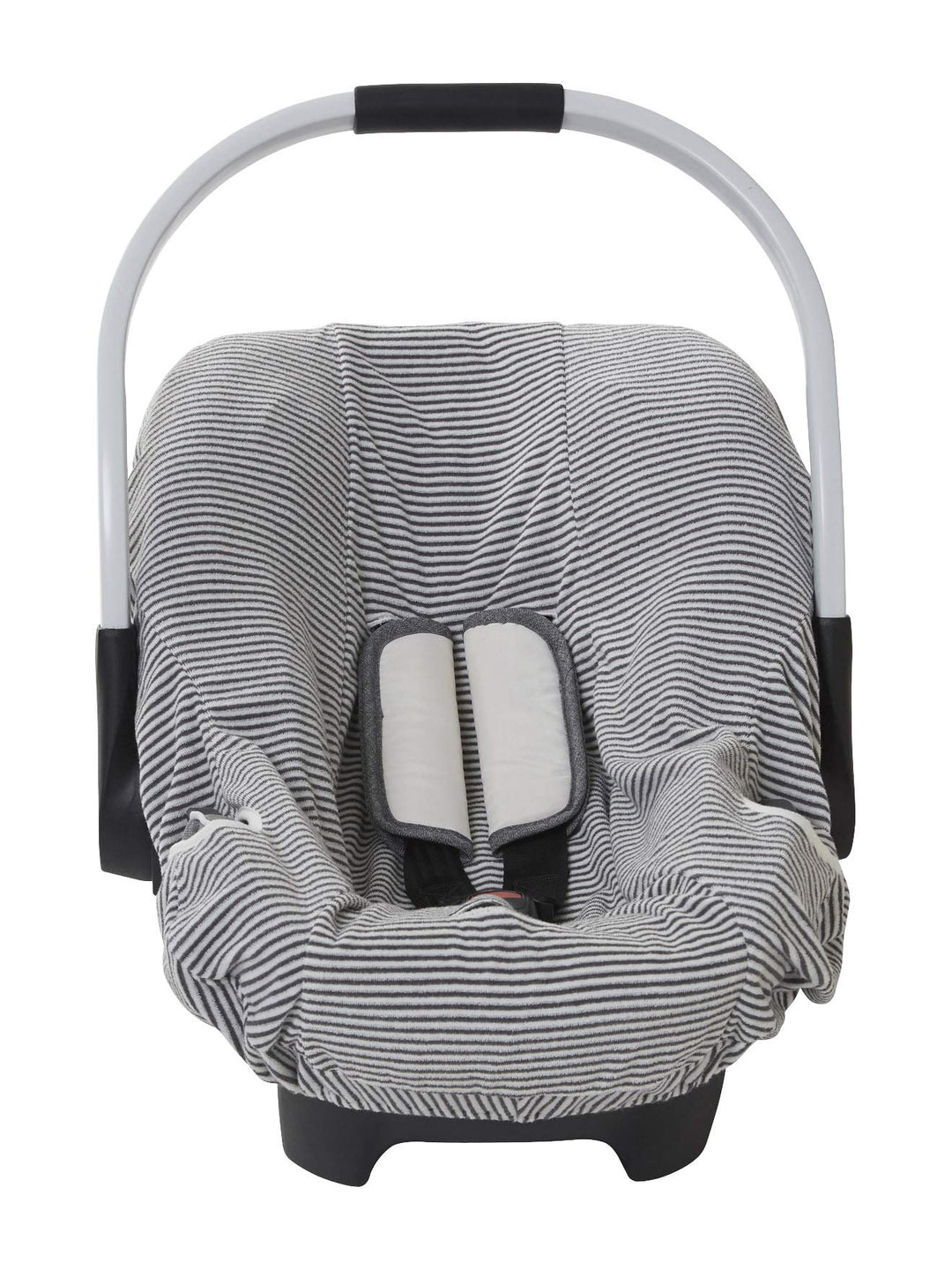 VERTBAUDET Schonbezug für Babyschale Gr. 0+, elastisch wollweiss gestreift ONE SIZE