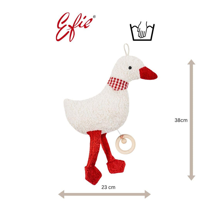 Efie Bio - Spieluhr Gans rot, kontrolliert biologischer Anbau (organic), Made in Germany, recycelte