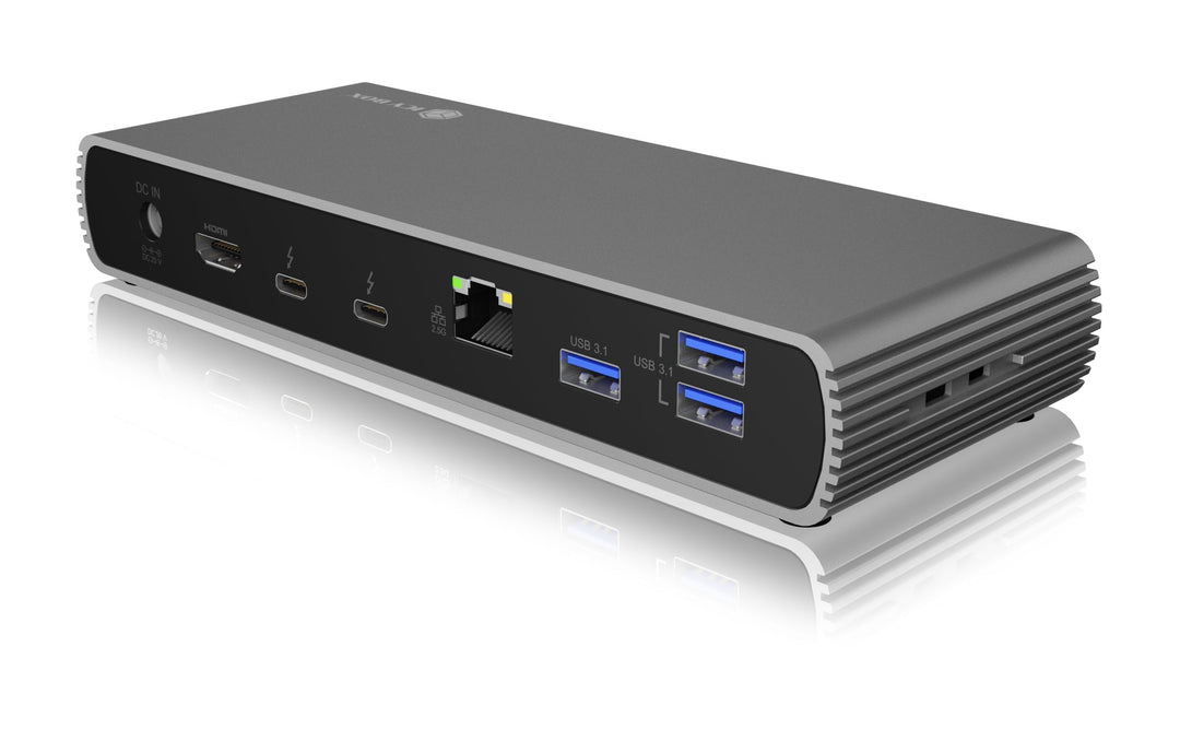 ICY Box Thunderbolt 4 Docking Station (10-in-1) für 2 Monitore (4K 60Hz) oder 1 Monitor (8K 30Hz), 2