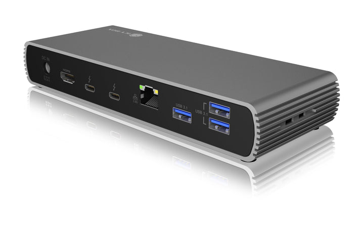 ICY Box Thunderbolt 4 Docking Station (10-in-1) für 2 Monitore (4K 60Hz) oder 1 Monitor (8K 30Hz), 2