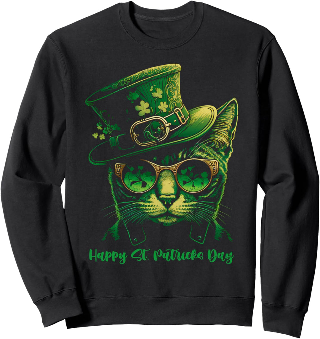Happy St. Patrick’s Day Grüne irische Katze Irland Sweatshirt