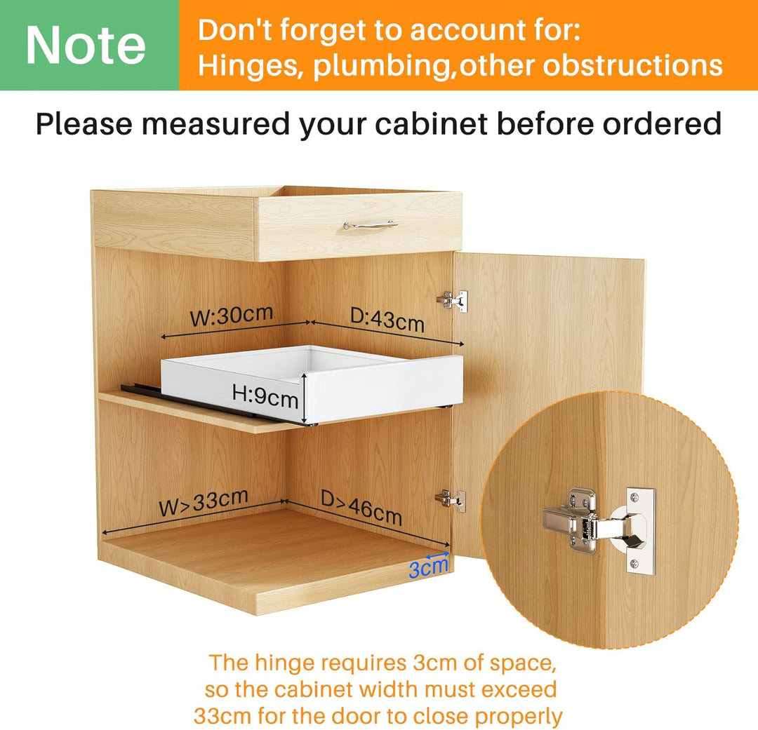 SAYZH Teleskopschublade, Ausziehbare Schubladen-Aufbewahrungsregale für Küchenschränke, Ausziehbare