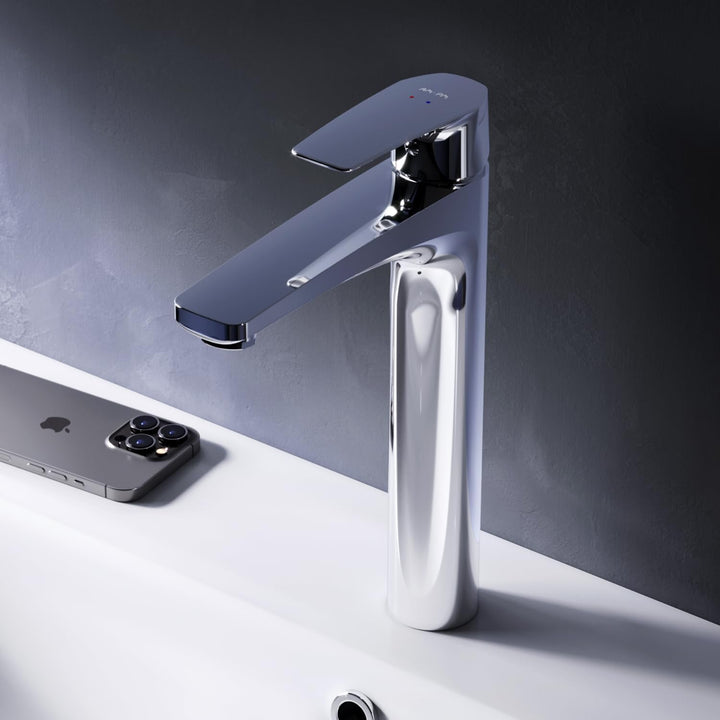 AM.PM GEM FGA92200 Wassersparende Waschtischarmatur Hoch, kratzfester Wasserhahn für Badezimmer, mit