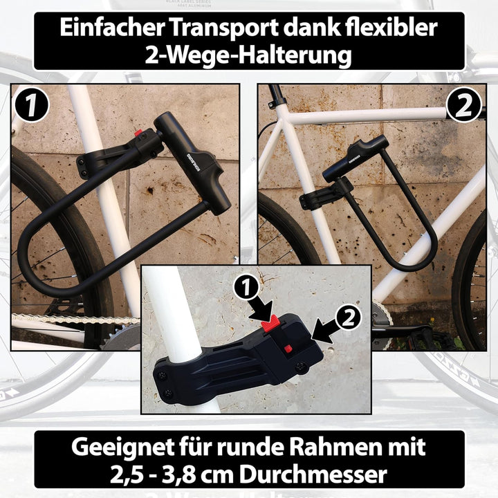 KOHLBURG Sicherheits- Bügelschloss mit höchster Sicherheitsstufe 10/10 - sicheres Fahrradschloss mit