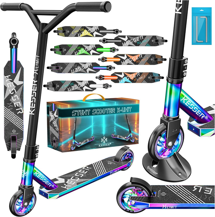 KESSER® Stunt Scooter X-Limit - 360° Lenkung Robuster Funscooter Stuntscooter mit ABEC 9 Kugellagern