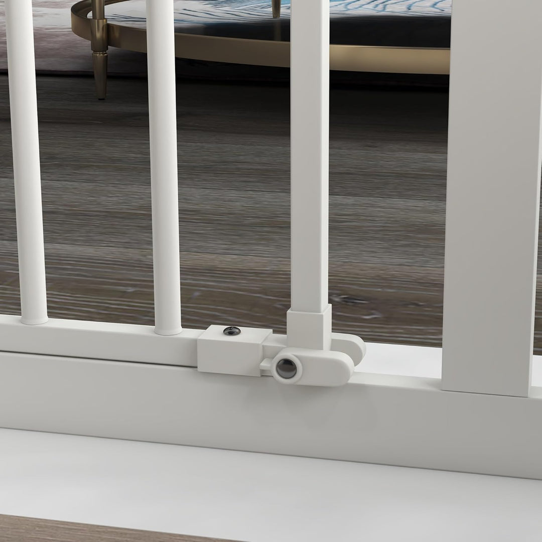 PawHut Türschutzgitter Treppenschutzgitter mit 14 cm Verlängerung Türgitter ohne Bohren mit Auto-Clo