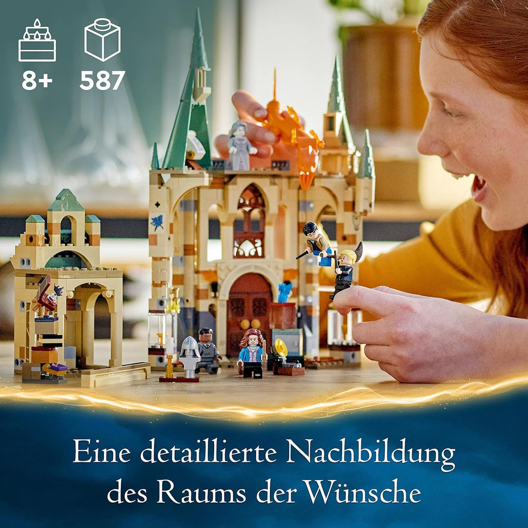 LEGO 76413 Harry Potter Hogwarts: Raum der Wünsche, Schloss-Spielzeug mit verwandlungsfähiger Feuers
