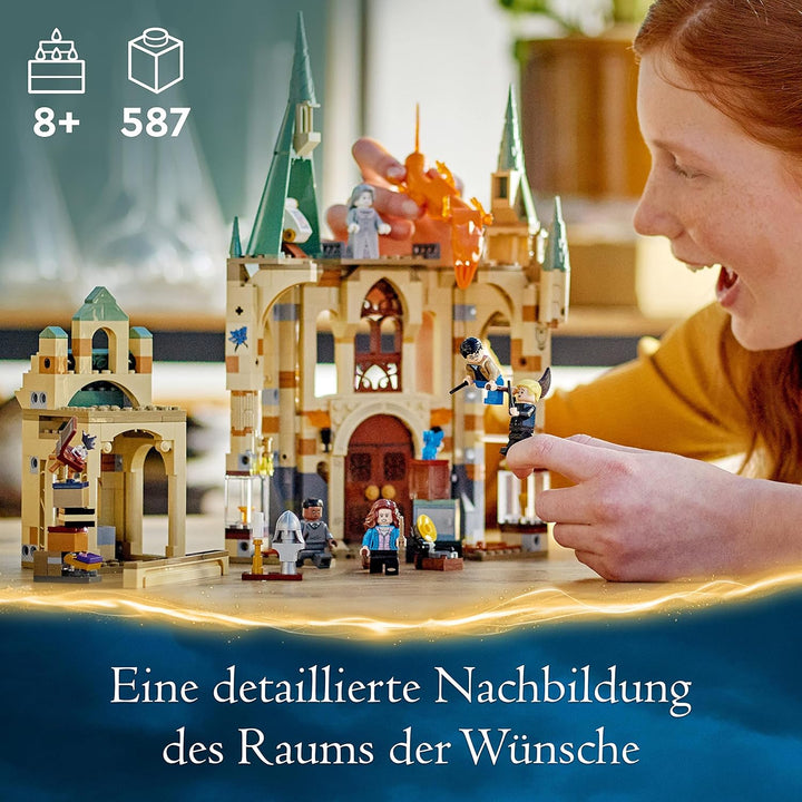 LEGO 76413 Harry Potter Hogwarts: Raum der Wünsche, Schloss-Spielzeug mit verwandlungsfähiger Feuers